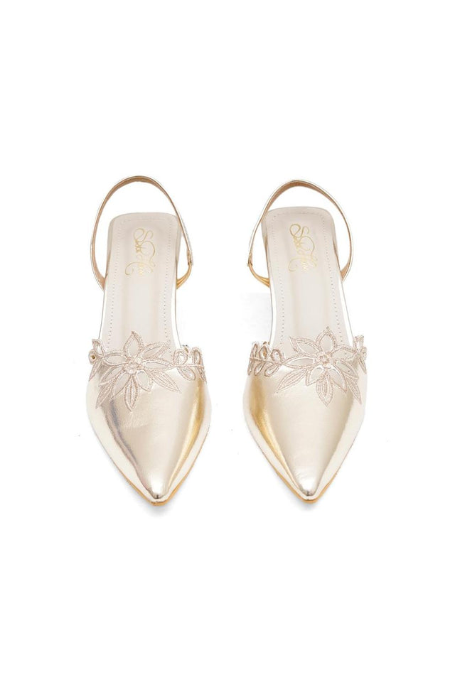 Gold Faux Leather Pencil Heel (3381)