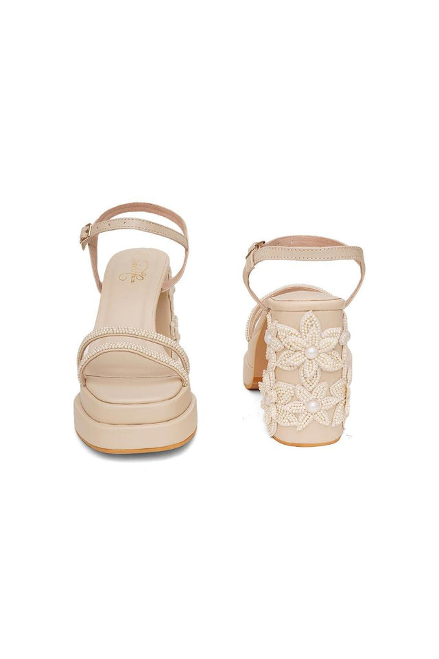 Cream Faux Leather Platform Heel (3385)