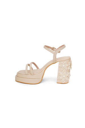 Cream Faux Leather Platform Heel (3385)