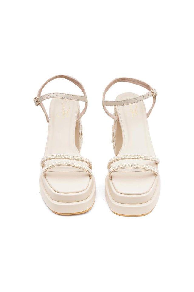 Cream Faux Leather Platform Heel (3385)