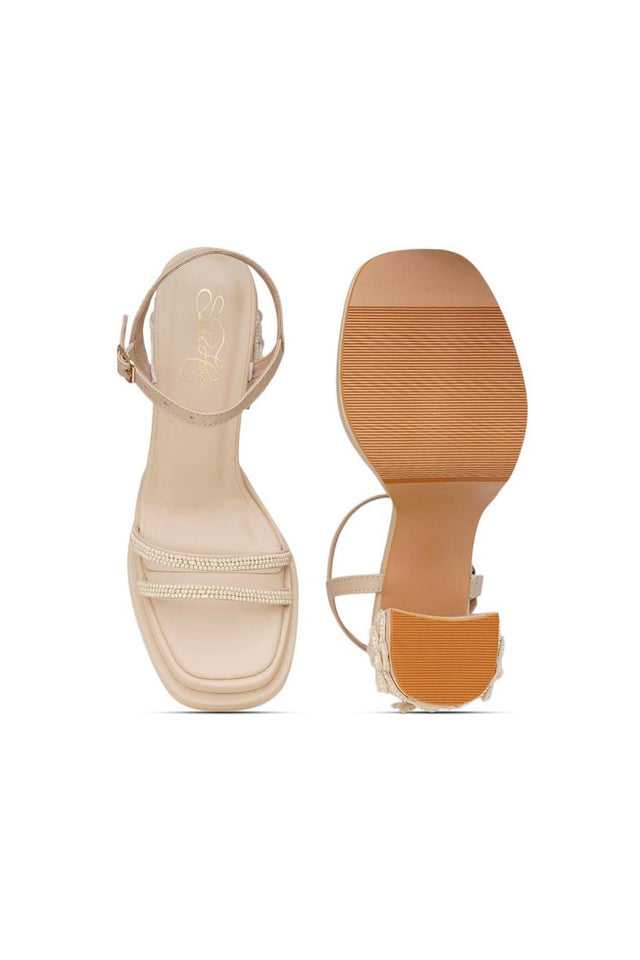 Cream Faux Leather Platform Heel (3385)