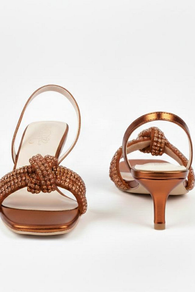 Gold Faux Leather Pencil Heel (3406)