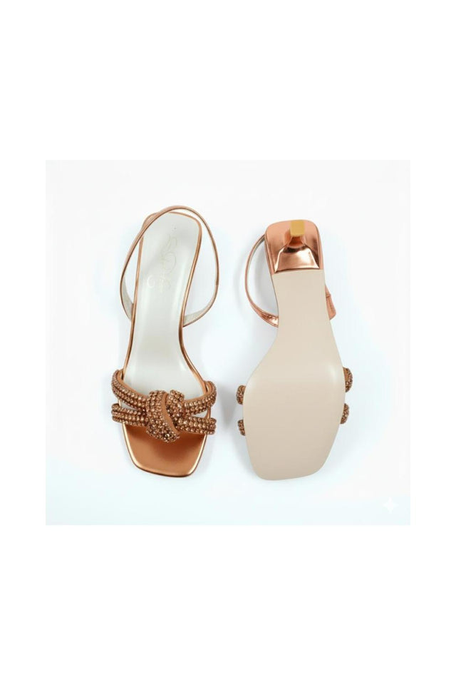 Gold Faux Leather Pencil Heel (3406)