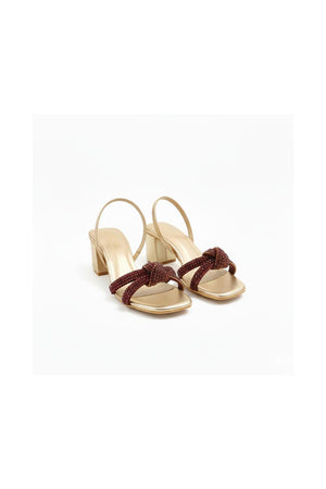Gold Faux Leather Pencil Heel (3407)