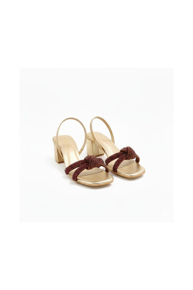Gold Faux Leather Pencil Heel (3407)