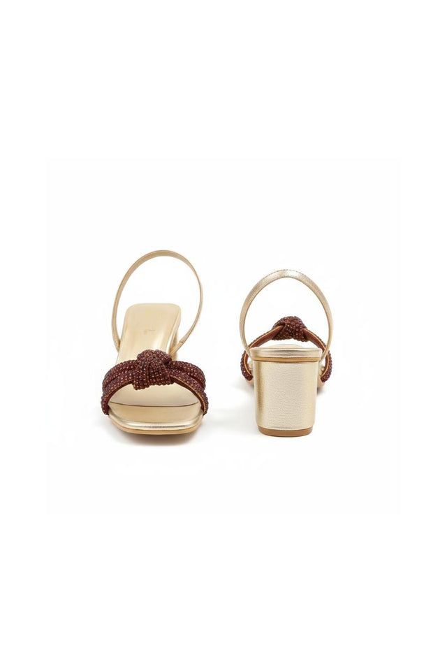 Gold Faux Leather Pencil Heel (3407)