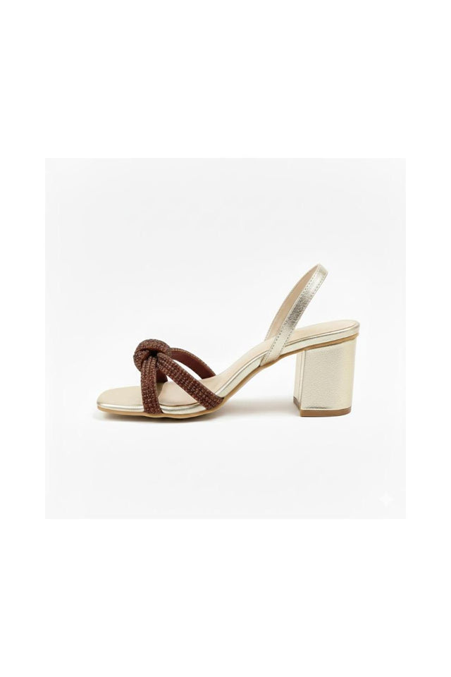Gold Faux Leather Pencil Heel (3407)