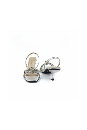Silver Faux Leather Pencil Heel (3408)