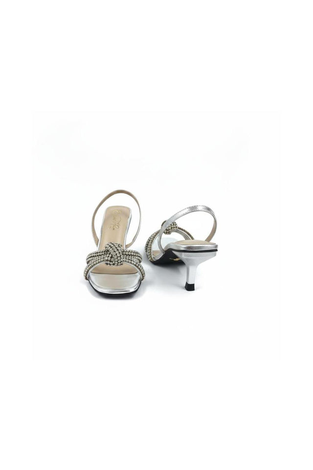 Silver Faux Leather Pencil Heel (3408)