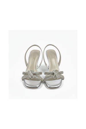 Silver Faux Leather Pencil Heel (3408)