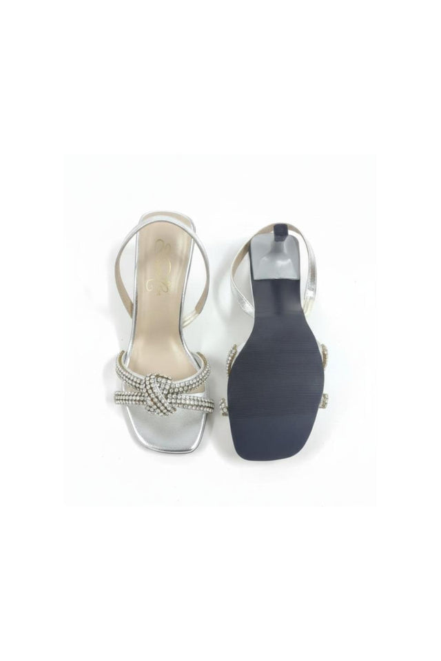 Silver Faux Leather Pencil Heel (3408)