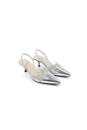 Silver Faux Leather Pencil Heel (3410)