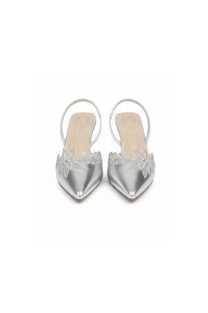 Silver Faux Leather Pencil Heel (3410)