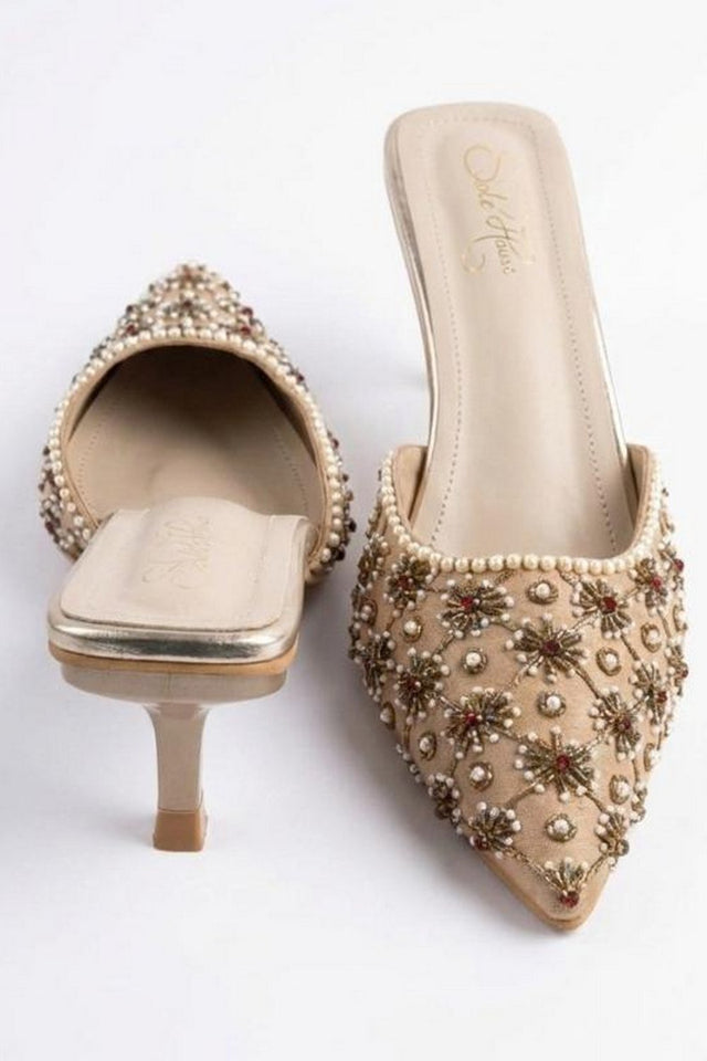 Gold Faux Leather Pencil Heel (3412)