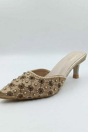Gold Faux Leather Pencil Heel (3412)