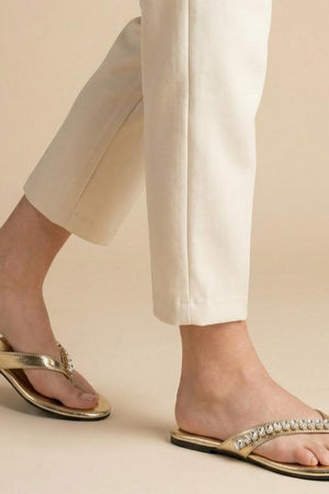 Gold Faux Leather Flats (3413)