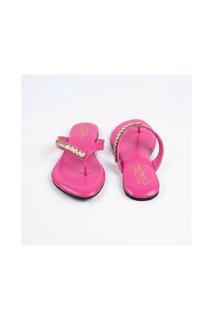 Pink Faux Leather Flats (3415)