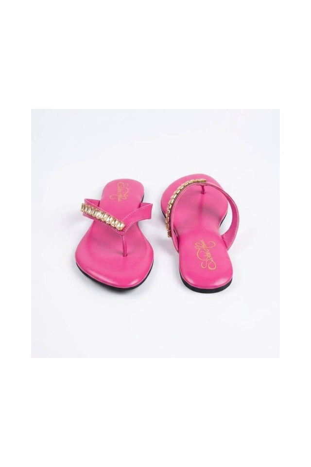Pink Faux Leather Flats (3415)