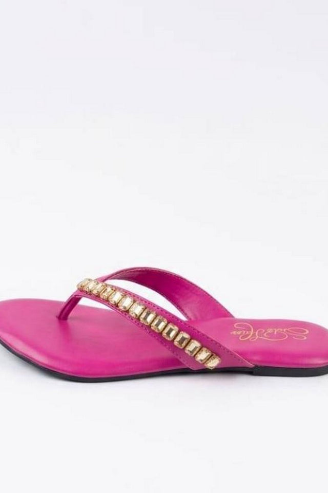 Pink Faux Leather Flats (3415)