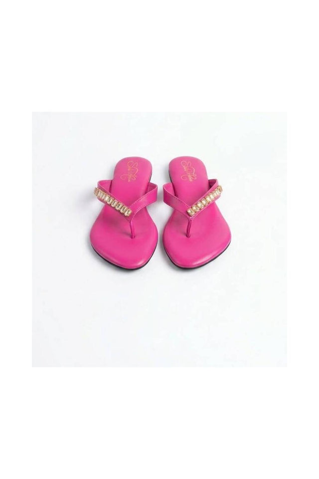 Pink Faux Leather Flats (3415)