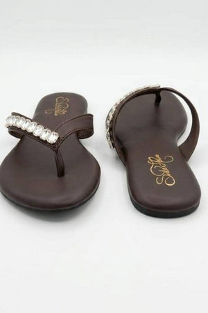 Brown Faux Leather Flats (3416)