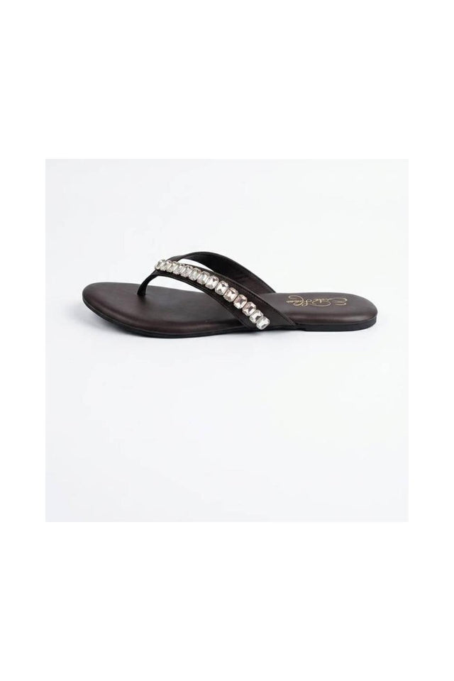 Brown Faux Leather Flats (3416)
