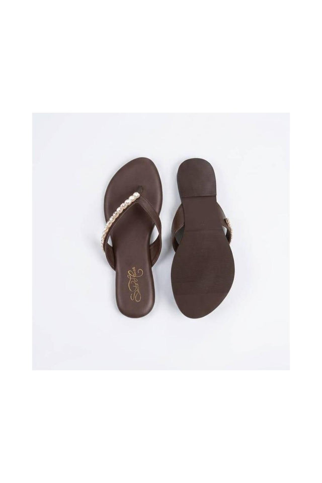 Brown Faux Leather Flats (3416)