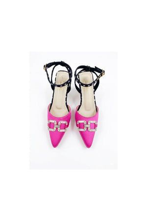 Pink Faux Leather Pencil Heel (3417)