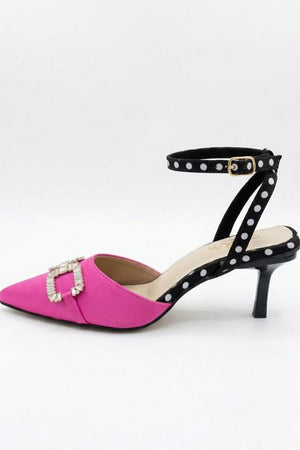Pink Faux Leather Pencil Heel (3417)