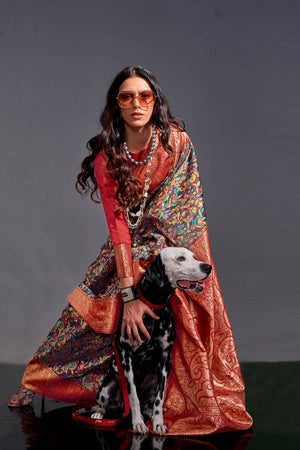 Knaaz Silk Black Modal Woven Saree