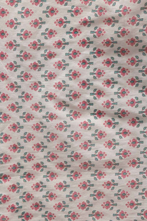 Pink Floral Print Mirror Work?¨ Pure Cotton Kurti Pant Set