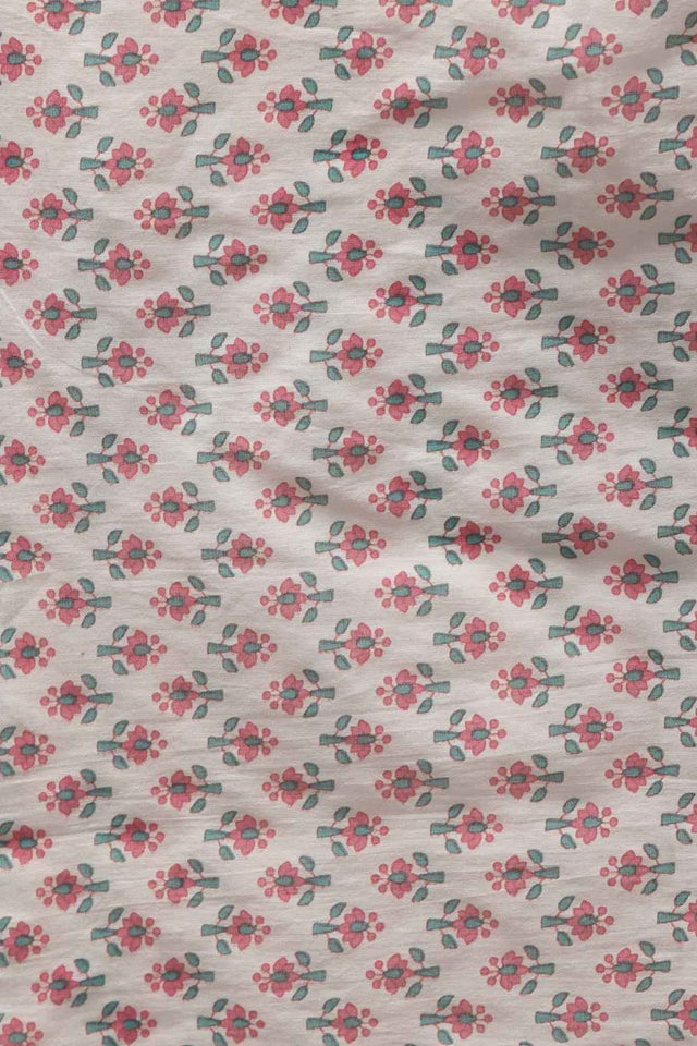 Pink Floral Print Mirror Work?¨ Pure Cotton Kurti Pant Set