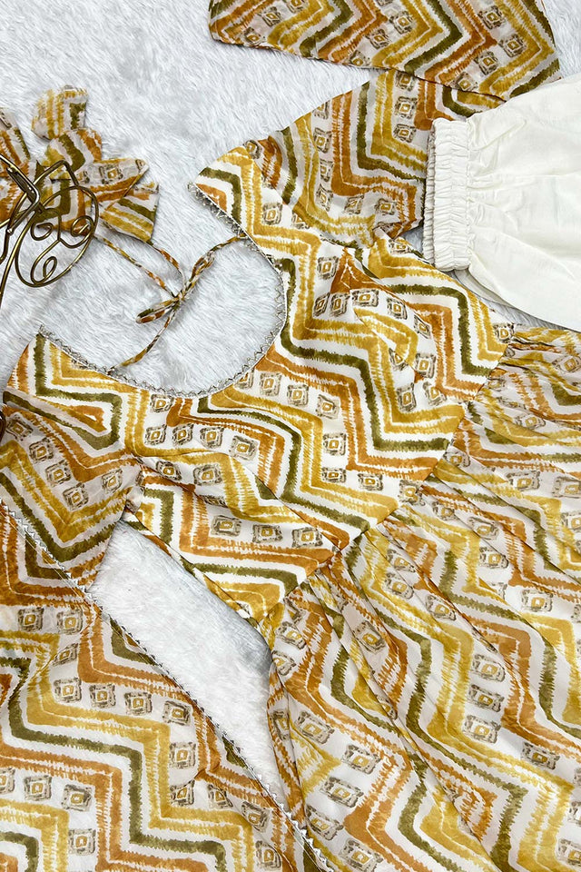 Yellow Georgette Traditional Full Sleeves Anarkali Suit Set