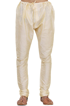 Men's Green Silk Embroidered Full Sleeve Kurta Churidar - 40