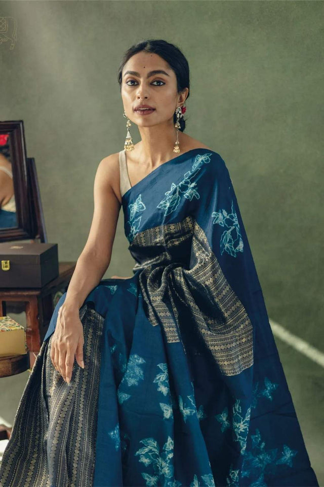 Multi Color Banarasi Woven Soft Silk Saree (50104)