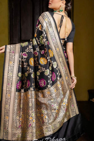 Multi Color Banarasi Woven Soft Silk Saree (50105)