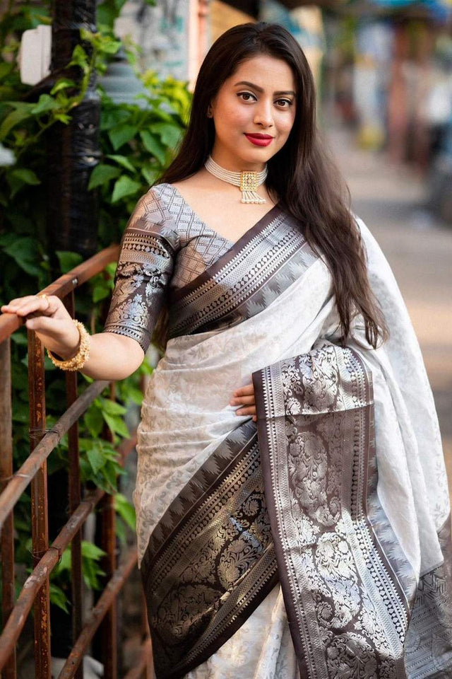 Multi Color Banarasi Woven Soft Silk Saree (50108)