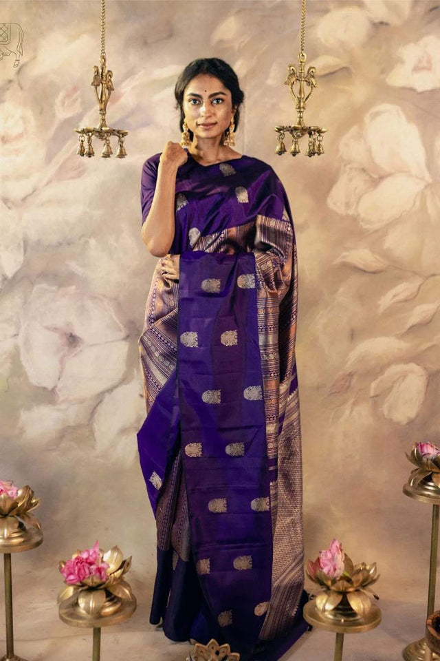 Multi Color Banarasi Woven Soft Silk Saree (50109)