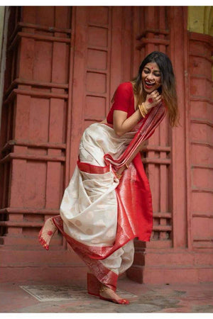 Multi Color Banarasi Woven Soft Silk Saree (50113)