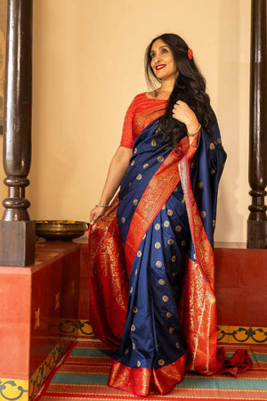 Royal Blue Banarasi Woven Soft Silk Saree (50117_3)