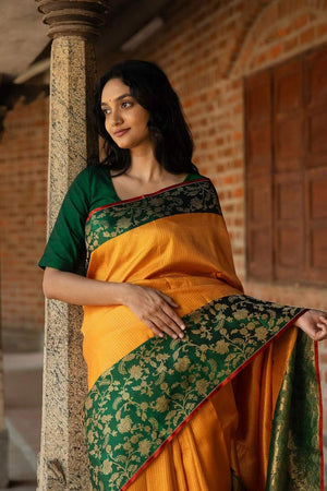 Multi Color Banarasi Woven Soft Silk Saree (50118)