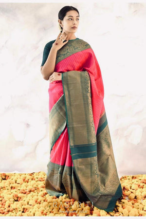Multi Color Banarasi Woven Soft Silk Saree (50129)