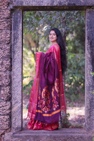 Multi Color Banarasi Woven Soft Silk Saree (50135)