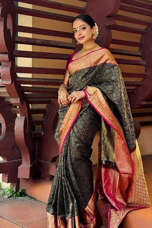 Multi Color Banarasi Woven Soft Silk Saree (50148)