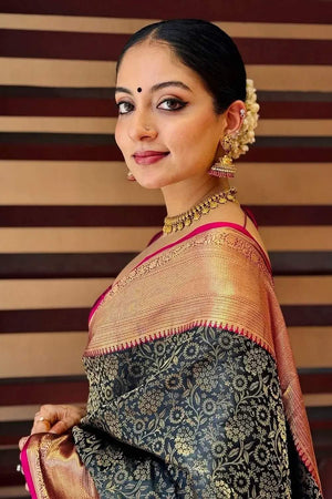 Multi Color Banarasi Woven Soft Silk Saree (50148)