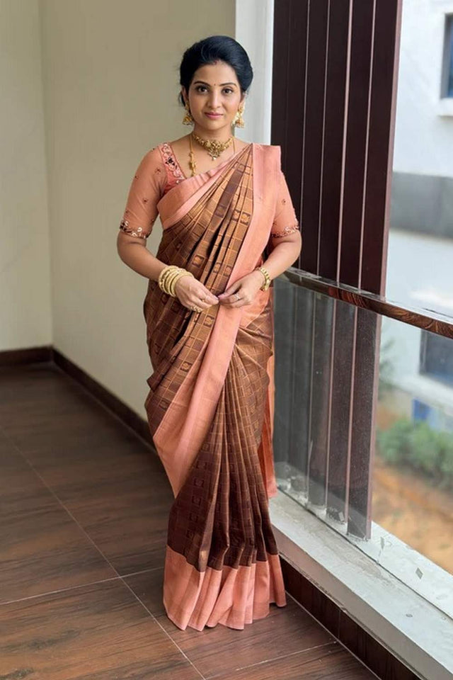 Multi Color Banarasi Woven Soft Silk Saree (50154)