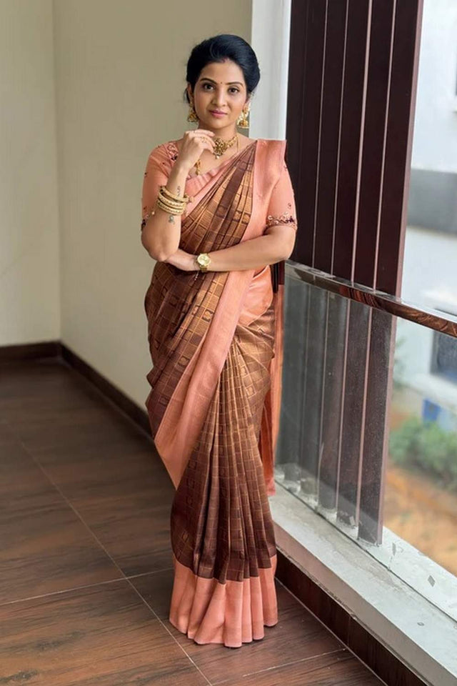 Multi Color Banarasi Woven Soft Silk Saree (50154)