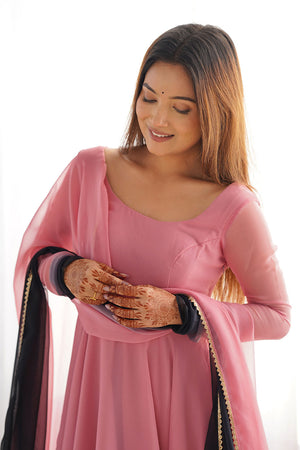 Multi-Color Solid Georgette Anarkali Gown Set