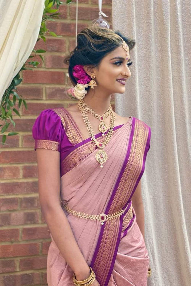 Pink Banarasi Woven Soft Silk Saree (55127_2)