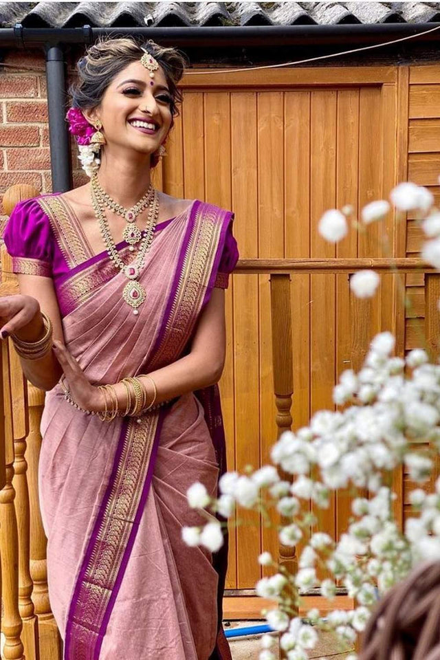Pink Banarasi Woven Soft Silk Saree (55127_2)